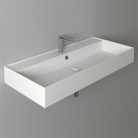 Раковина подвесная 101х46 см, с переливом, с 1 отв под смеситель,цвет белый - Gidratop.ru изображение