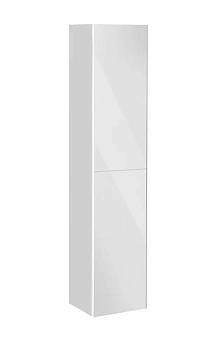 Шкаф-пенал Keuco Royal Reflex 34031 410001 подвесной 35 см, с корзиной, фасад зеркало, белый глянцевый, петли слева