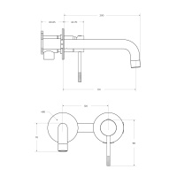 RELAX-BLI2-1-NOP-W0 Смеситель для раковины встраиваемый с внутренней частью, без донного клапана, черный матовый - Gidratop.ru изображение