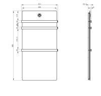 Полотенцесушитель электрический с каменной плитой Белый мрамор WONZON & WOGHAND STUTTGART, Темный графит (WW-A503-GM) - Gidratop.ru изображение