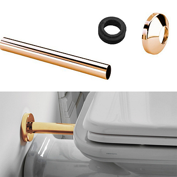 Набор для подключения скрытого смывного бачка к напольному унитазу d=40мм, цвет: золото