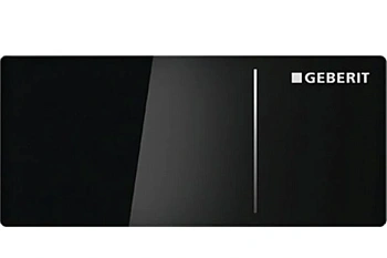 Клавиша Geberit Omega Type 70 115.084.SJ.1 для унитаза, двойной смыв, стекло/алюминий, цвет черный
