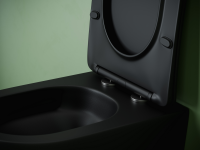 Подвесной унитаз CERAMICANOVA Uno смыв Торнадо 490x360x360 черный матовый - Gidratop.ru изображение