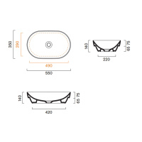Catalano Sfera Раковина настольная или полувстраиваемая 55*35, цвет белый глянцевый - Gidratop.ru изображение