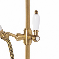 CZR-SD-02-Bi Душевой гарнитур классика, бронза, ручка белая - Gidratop.ru изображение