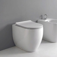 унитаз приставной 48см, слив в стену, в комплекте с крепежом WB5N, цвет белый - Gidratop.ru изображение