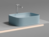 Умывальник чаша накладная прямоугольная (цвет Голубой Матовый) Element 505x380x150мм - Gidratop.ru изображение