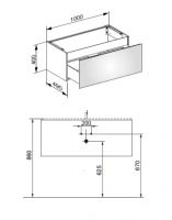 Тумба под раковину Keuco Plan 32971 290000 100 x 49 x 40 см подвесная, инокс матовый - Gidratop.ru изображение