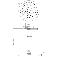 GESSI INCISO потолочная верхний душ шарнирная на 1/2, Oslash;200мм, длина изготавливается под заказ, цвет: золото - Gidratop.ru изображение