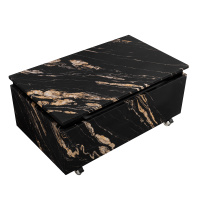 SLIDER Тумба с одним выкатным ящиком, черный Фьюжн, 796x476x300, SLIDER-800-1C-PI-NF-P - Gidratop.ru изображение