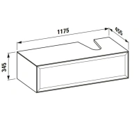 Тумба под раковину Laufen New Classic 117.5 х 45.5 х 34.5 см, 4.0608.6.085.627.1, подвесная, серый, вырез справа - Gidratop.ru изображение