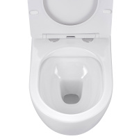 Унитаз подвесной Evo VT1-34S безободковый, цвет белый, ультратонкое soft-close сиденье - Gidratop.ru изображение