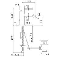 Newform XT Смеситель для биде на 1 отверстие с донный клапаном, излив 125мм, цвет: хром - Gidratop.ru изображение