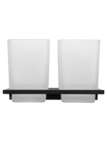 Два стакана для зубных щеток с держателем WONZON & WOGHAND ECLIPSE, Черный (WW-9128-BL) - Gidratop.ru изображение