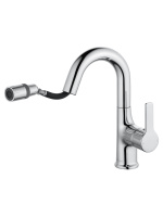 Смеситель для раковины с выдвижным изливом WONZON & WOGHAND, Хром (WW-FE01L212-CR) - Gidratop.ru изображение