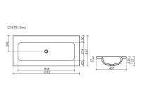 Раковина накладная мебельная Grace прямоугольная,  без отверстия под смеситель, 1010x457x137, цвет черный матовый, арт . CN7013MBwx - Gidratop.ru изображение