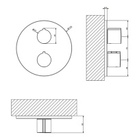 Gessi Emporio Via tortona внешние части для термостатического смесителя на 3 позиции, цвет: Black XL - Gidratop.ru изображение