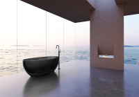 Прозрачная ванна ABBER Kristall AT9703Onyx черная - Gidratop.ru изображение