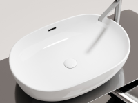 Умывальник чаша накладная овальная со сливом переливом Element 610x420x155мм - Gidratop.ru изображение