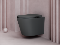 Подвесной унитаз Balearica Rimless (цвет Черный Матовый) - Gidratop.ru изображение
