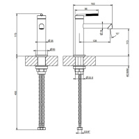 Gessi Ingranaggio смеситель для раковины без донного клапана, с соединительными шлангами, цвет: Black Metal Brushed PVD - Gidratop.ru изображение
