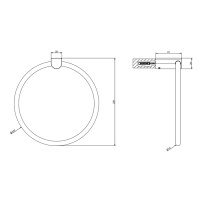 GESSI Rilievo полотенцедержатель кольцевой, цвет: nero XL - Gidratop.ru изображение