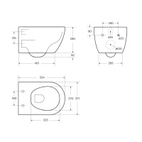 Чаша подвесного унитаза безободкового CEZARES COMFORT CZR-191-TH/BS - Gidratop.ru изображение