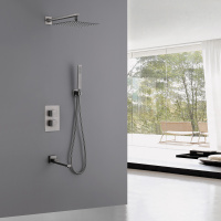 Душевая система ABBER Daheim AF8250NG скрытого монтажа с изливом, термостат, никель - Gidratop.ru изображение