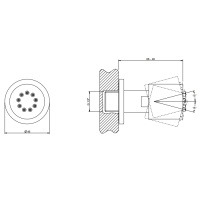 Gessi Body Jets поворотная боковая форсунка, цвет: Black Metal Brushed PVD - Gidratop.ru изображение