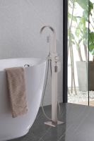 Смеситель ABBER Wasserfall AF8615SP напольный для ванны с душем, сатин - Gidratop.ru изображение