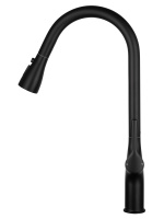 Смеситель для кухни с выдвижным изливом WONZON & WOGHAND, Черный матовый (WW-AE54123-MB) - Gidratop.ru изображение