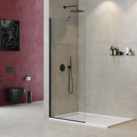 душевая перегородка универсальная LIBERTA-L-1-TB-90-C-NERO - Gidratop.ru изображение