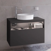 Тумба под раковину Keuco Stageline 32864970100, 80 см, с подсветкой, 1 ящик, цвет вулканит матовый - Gidratop.ru изображение