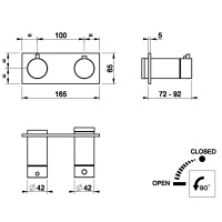 Gessi Ingranaggio встраиваемый термостат для душа, с 1 выходом, (внешние части), цвет: хром - Gidratop.ru изображение