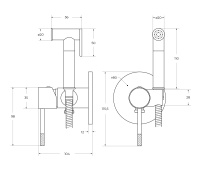 RELAX-DIF-BORO Гигиенический душ со смесителем, брашированное золото - Gidratop.ru изображение