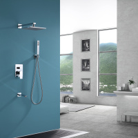 Душевая система ABBER Weiss Insel AF8017 скрытого монтажа с изливом, хром - Gidratop.ru изображение