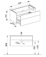 Тумба с раковиной Keuco Royal Reflex 100 см подвесная, белый, 39604210100 - Gidratop.ru изображение