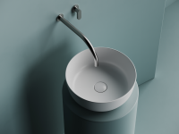 Раковина накладная круглая 356x356x135, цвет белый матовый - Gidratop.ru изображение