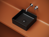 Раковина накладная квадратная 361x361x130, цвет черный матовый, арт.CN6068MB - Gidratop.ru изображение