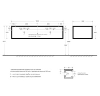 CADRO металлический одноярусный сварной каркас под раковину, подвесной, 1200х460х300, CADRO-120/46/30-1C-SO-MET-ST - Gidratop.ru изображение
