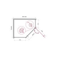 Душевой уголок BelBagno UNO-195-PH-1-100/80-C-Cr - Gidratop.ru изображение