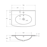 COMFORT Керамическая раковина 50132, 75x55 - Gidratop.ru изображение