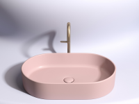 Умывальник чаша накладная овальная (цвет Розовый Матовый) Element 608x385x122мм - Gidratop.ru изображение