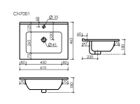 Умывальник накладной прямоугольный (цвет Черный Матовый) Element 610x465x180мм - Gidratop.ru изображение