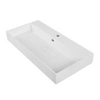 раковина из искусственного мрамора 50263 Bianco, 91x45x11,5 - Gidratop.ru изображение