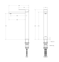 SLIDER-LC-GM-W0 Смеситель для накладной раковины однорычажный, без донного клапана, оружейная сталь - Gidratop.ru изображение