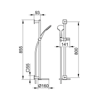 Душевой гарнитур Keuco Ixmo 59587010912, цвет хром - Gidratop.ru изображение