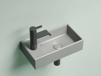 Умывальник подвесной прямоугольный (чаша справа, отверстие под смеситель слева) цвет антрацит матовый Element 407x217x100 - Gidratop.ru изображение