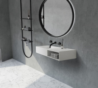 Тумба с раковиной ABBER Stein AS2649-1.2 подвесная, белая матовая - Gidratop.ru изображение