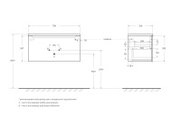 ETNA-M База под раковину подвесная с одним внешним и одним внутренним выкатными ящиками, с доводчиками, Bianco Lucido, 795x376x400, ETNA-M-800/380-1C-SO-BL - Gidratop.ru изображение